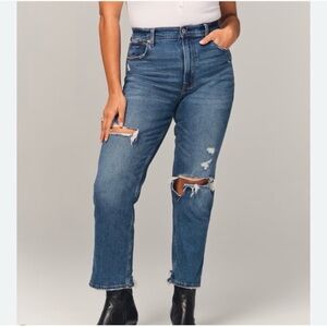 Abercrombie & Fitch High Rise Blue Distressed Jeans